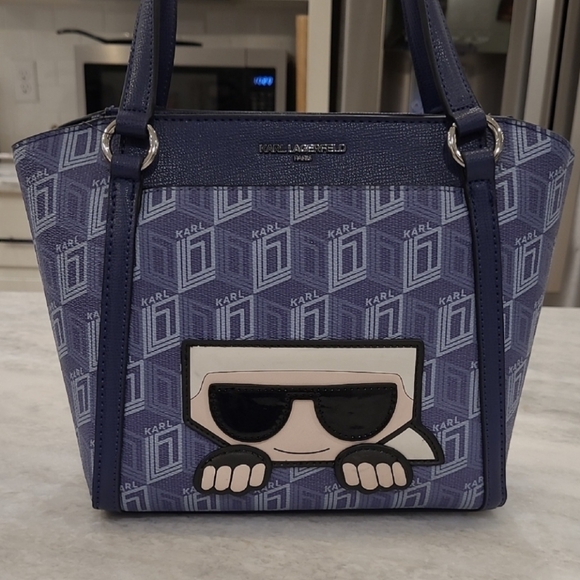 Karl Lagerfeld Blue Designer Tote Bag - Picture 1 of 11